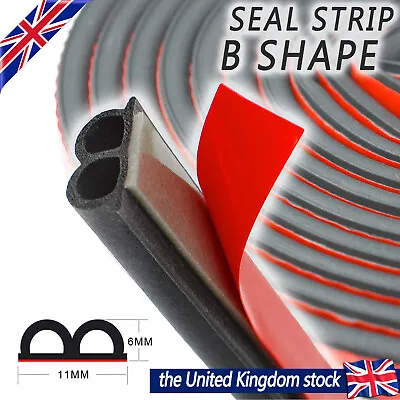 16ft B Shape Car Door Boot Rubber Seal Strip Moulding Weatherstrip Waterproof UK • £5.99