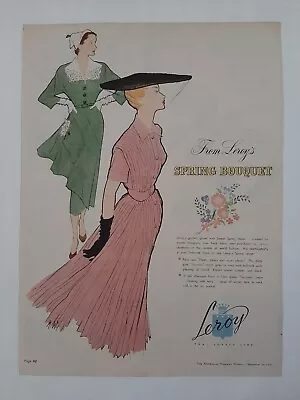 Vintage Australian Advertising 1950 Ad LEROY CLOTHING Spring Fashion Art • $14.95