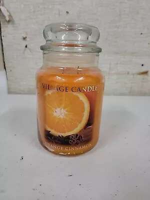 Village Candle Orange Cinnamon Scented Large Classic Jar 2 Dual-Wick Tecnol 26oz • $25