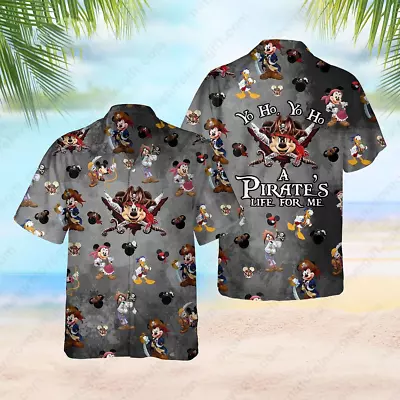 A Pirates Life For Me Mickey Mouse Hawaiian Shirt Disney Aloha Shirts • $29.99