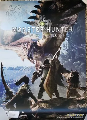 Capcom Monster Hunter World Autographed Double Sided Poster • $399
