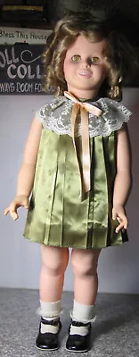 Vintage 1984 29  Shirley Temple Black Playpal Doll Dreams & Love Green Dress • $49.99