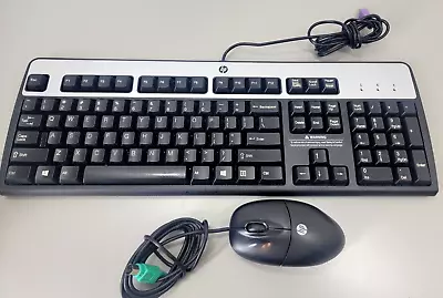Vintage HP Keyboard & Mouse PS/2 Wired Connection Black/Gray Cleaned & Tested • $14.99