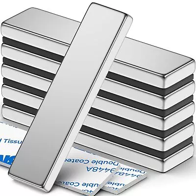 6 Pack Super Strong Neodymium Bar Magnets Heavy Duty Large Flat Magnetic Str... • $11.68