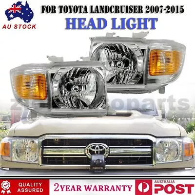 Pair Set LH +RH Headlights For Toyota Landcruiser VDJ76 VDJ78 VDJ79 70 Series AU • $162.37