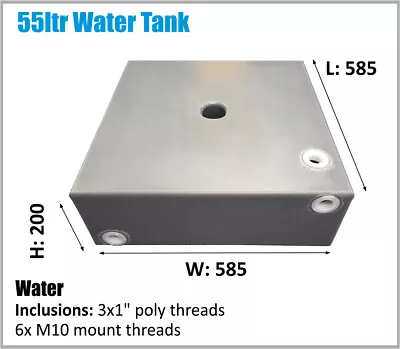 $214 • Buy For Toyota Etc 4x4 Under Ute Water Tank 55ltr Caravan 4wd Camper Ask Freight 