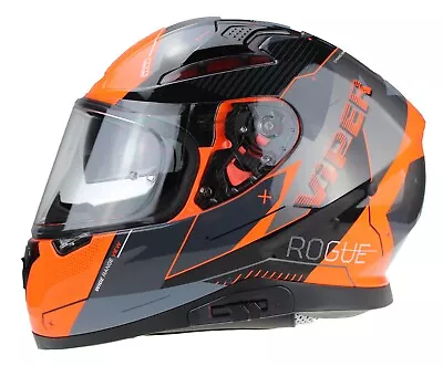 Viper Rsv95 Full Face Acu Gold Dual Visor Motorcycle Helmet Rogue Orange • $124.36