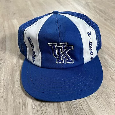 Vintage Kentucky Wildcats Hat Snapback NCAA College White Blue Cap Made In USA • $19.80