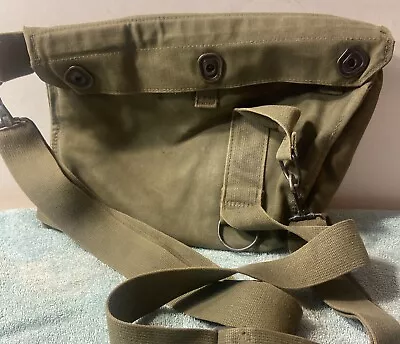 Vintage Green Canvas Field Protective Gas Mask Bag M9a1. @@@@@@@@@@@@@@@@@@@@@@@ • $15