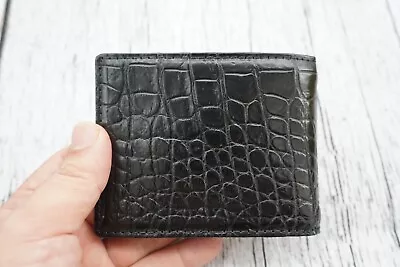 $38.25 • Buy Black Real Alligator ,Crocodile Belly Leather SKIN Men's Money Clip WALLET #Z9