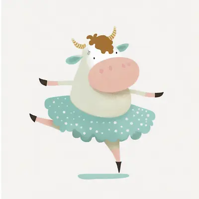 Dancing Baby Cow Baby Shower ~ Edible 2D Fondant Cake Cupcake Topper ~ D24786 • $9.98