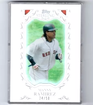 2009 Topps Sterling Manny Ramirez White Framed Base #'ed 24/50 Jersey # • $94