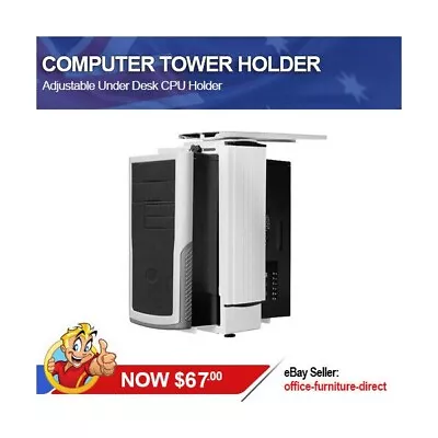 CPU Holder Cradle Adjustable Desk Mounted Computer Tower Bracket PC Hard Drive  • $59