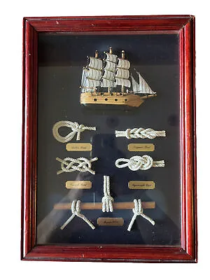 Maritime Shadow Box Nautical Ship Knots Sailing Ocean Boat Demo • £19.28