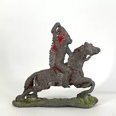 Vintage Metal Or Lead Indian On Horseback Figure War Scene Diorama Miniature • £8.67