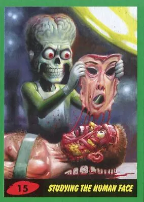 Mars Attacks The Revenge Green Base Card #15 Studying The Human Face • £1.19