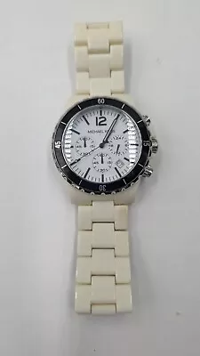 Michael Kors MK-8127 /White Ceramic/Black/Women’s Quartz Watch • $29.99