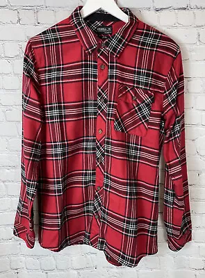 O’NEILL Mens' Red Plaid Flannel Classic Fit Long Sleeve Shirt Size Medium • $7.99