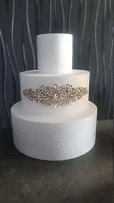 Cake Brooch Crystal Rhinestone Cake Decoration - Silver Gold Or Rose Gold • £16.46