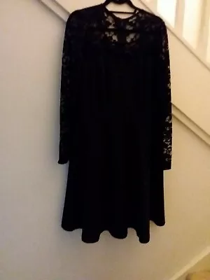 Women's Clothing Dresses City Chic Black Lace Sleave Size Small Fit And Flare • $50