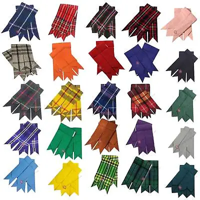 £3.99 • Buy HS Scottish Kilt Hose Sock Flashes Garters Pointed Various Tartans Highland Wear