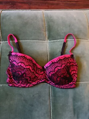 Mimi Holliday Bisou Strawberry Black Lace MaxiBra 32E RRP £60 • £30