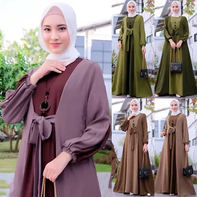 Women Prayer Dress Muslim Islamic Hijab Abaya Khimar Jilbab Kaftan Long Dress • £20.99