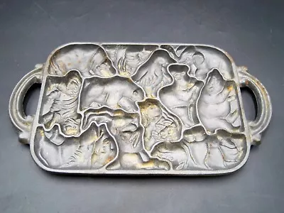 John Wright 1984 Cast Iron  Zoo Animal Puzzle Cookie Baking Mold - Vintage • $14.95