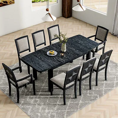 9-Piece Dining Set With 6 Armless Chairs 2 Arm Chairs For Dining Room Kitchen    • $1065.91