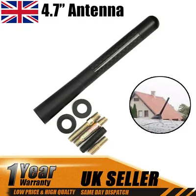 5  Car Beesting Stubby Short Black Carbon Fibre Aerial Ariel Arial Mast Antenna • £2.82