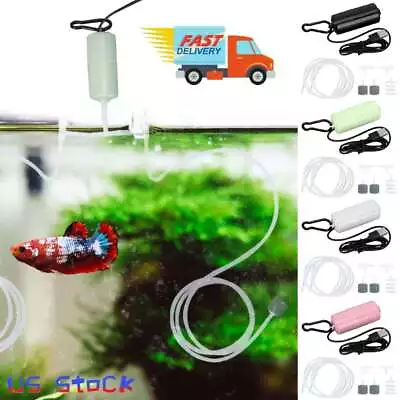 2 In 1 Mini USB Aquarium Oxygen Air Pump Fish Tank Portable Mute Energy Saving • $8.17