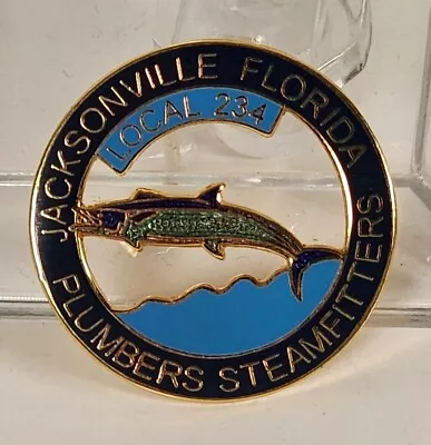 Ua Pin Local 234 Plumbers Steamfitters Jacksonville Florida Union Pin Marlin • $39.95