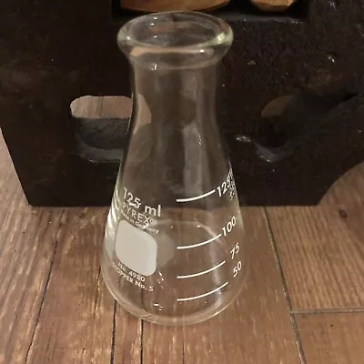 £11.80 • Buy Pyrex Vintage 125ml Measuring Erlenmeyer Flask Jug No 4980 Stopper No 5