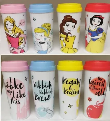 £9.99 • Buy Disney Princess Travel Mug Aurora Belle Snow White Cinderella Quote Gift NEW