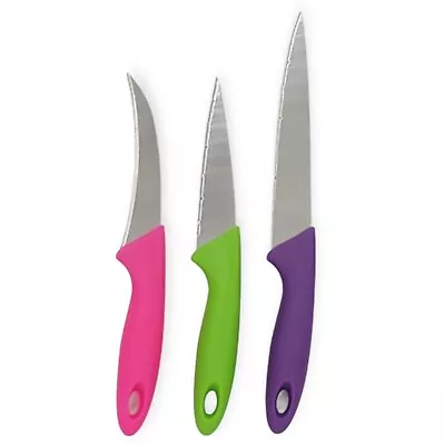 3pc Multi-Purpose Kitchen Knife Set - Great For Cutting Paring Fruits Vegetables • $8.99