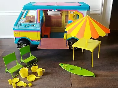 Vintage 1973 Barbie Beach Bus Mattel #7805  Accessories Near Complete • $85