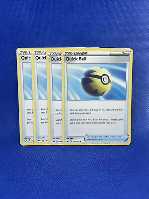 $2.75 • Buy X4 Quick Ball 179/202 SWSH Base Set Playset Pokémon TCG NM