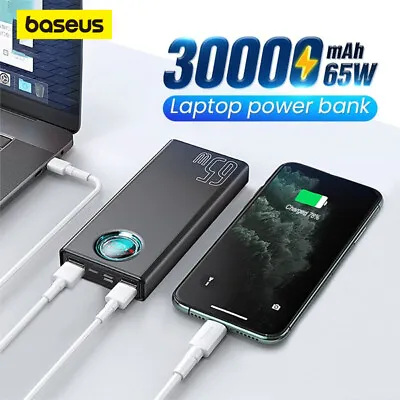 $85.99 • Buy Baseus 65W 30000mAh Power Bank USB Type C PD Fast Charge Laptop External Battery
