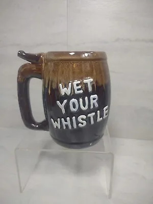 Vintage Barrel Shaped Stoneware Mug  Wet Your Whistle / Whistle For Your Beer  • $9.69