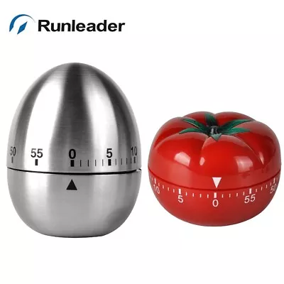 (2pcs)Egg Tomato Timer 60 Min Stainless Steel Rotating Alarm Kitchen Child Gift • $16.50