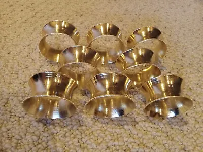 Brass Napkin Rings Set Of 8 Classic Tidings India 1  X 1 3/4  Opening • $19