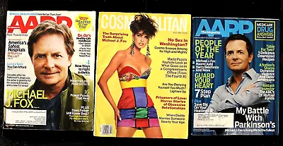 2 AARP  (2006 & 2013)& 1 COSMOPOLITIAN (April 1991) MAGAZINES Michael J Fox VG • $17.50