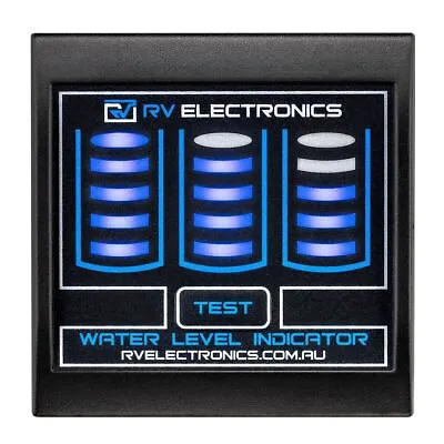 RV Electronics  SLIMLINE LED BLACK TRIPLE TANK WATER LEVEL INDICATOR CARAVAN • $59.95