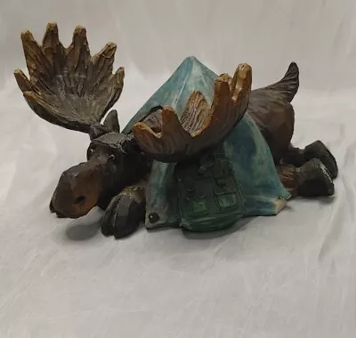Moose In Tent With Backpack Figurine 4  • $9.99