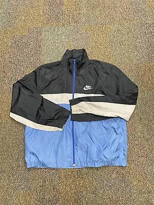 Vintage 80s 90s Nike Mens Large Running Windbreaker Full Zip Swoosh Track Jacket • $29.99