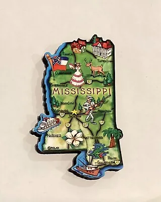 Mississippi Map Wood Fridge Magnet K2 • $7.68