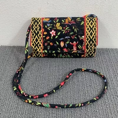 Vintage Vera Bradley Crossbody Bag Womens Retired Ming Quilted Trifold Clutch • $19.99