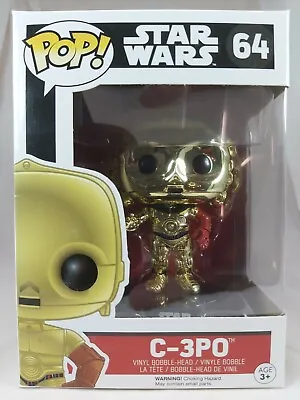 Star Wars Funko Pop - C-3PO (Chrome) (Red Arm) - The Force Awakens - No. 64 • $40