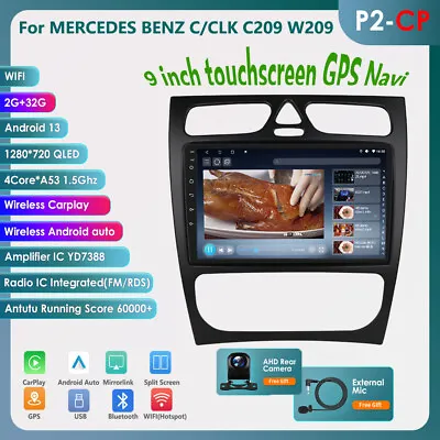 For Mercedes-Benz C Class W203 W209 9  GPS Car Radio CarPlay Stereo Android +CAM • $156.90