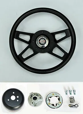 74-94 Blazer C10 S10 K10 13 1/2 Black Black 4 Spoke Steering Wheel Red Bowtie • $148.49